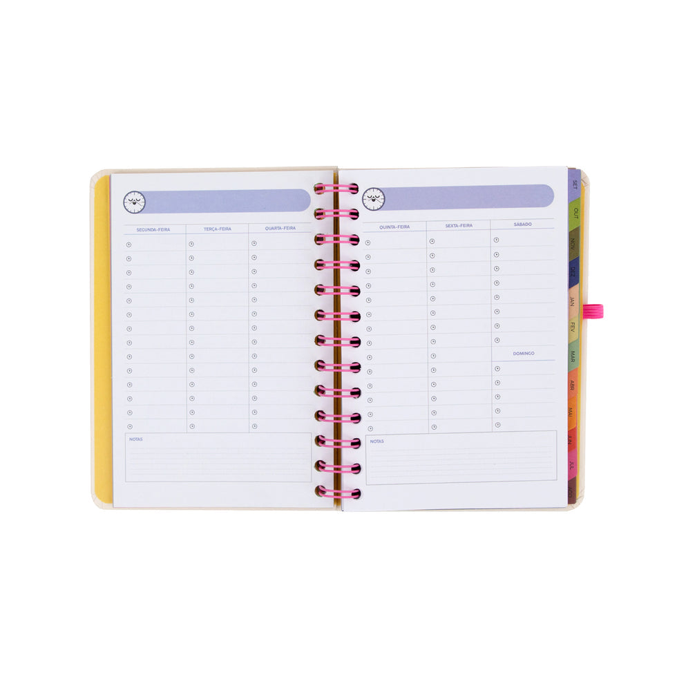Agenda Semanal Pequena 2026/2027 Mr.Wonderful "Ready" com 3 Canetas Apagáveis Exclusivas