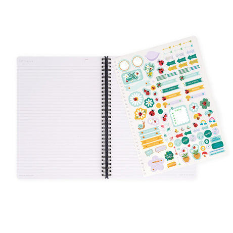 Caderno A4 em Espiral Pautado com Folha de Autocolantes Joaninha Legami