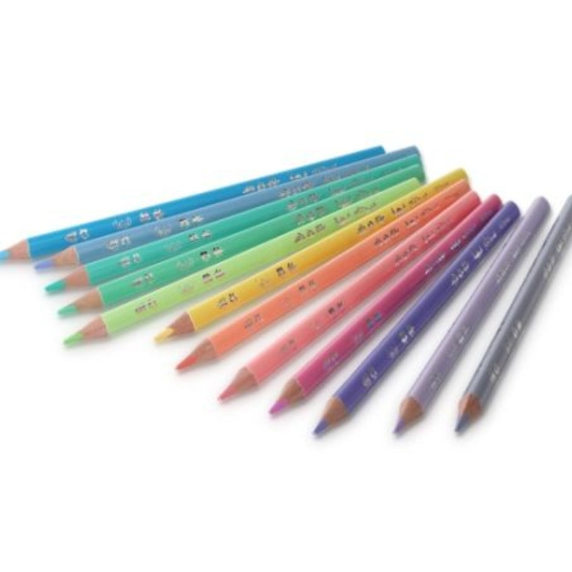 Conjunto 12 Lápis Pintar Stitch Cores Pastel