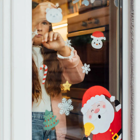 Pré-venda Conjunto 70 Autocolantes Eletrostático Natal Legami