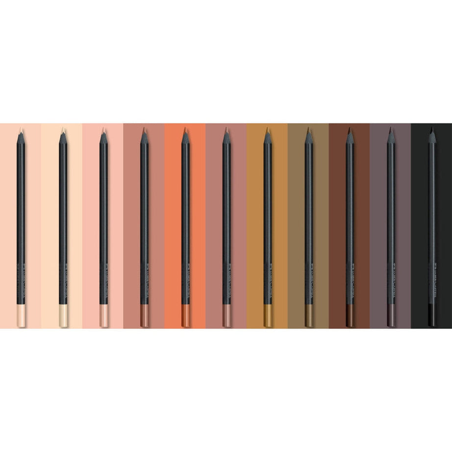 Conjunto 12 Lápis Colorir Black Edição Tons de Pele Faber-Castell