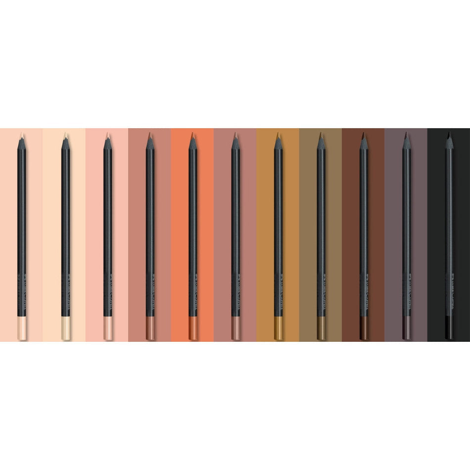 Conjunto 12 Lápis Colorir Black Edição Tons de Pele Faber-Castell