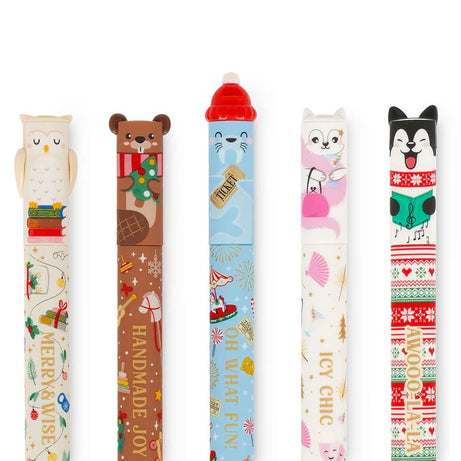 Pré-venda Conjunto 5 Mini Canetas Apagáveis Edição Limitada Natal Legami