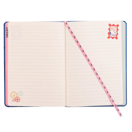 Caderno Premium A5 com Folhas Ilustradas e Autocolantes Snoopy