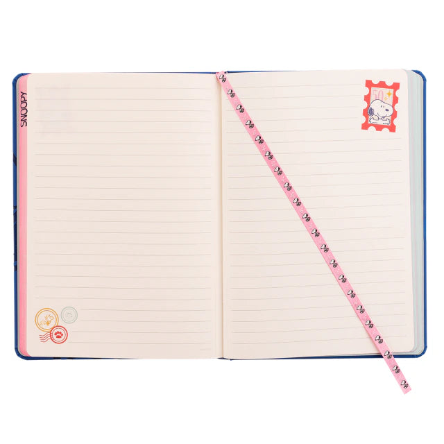 Caderno Premium A5 com Folhas Ilustradas e Autocolantes Snoopy