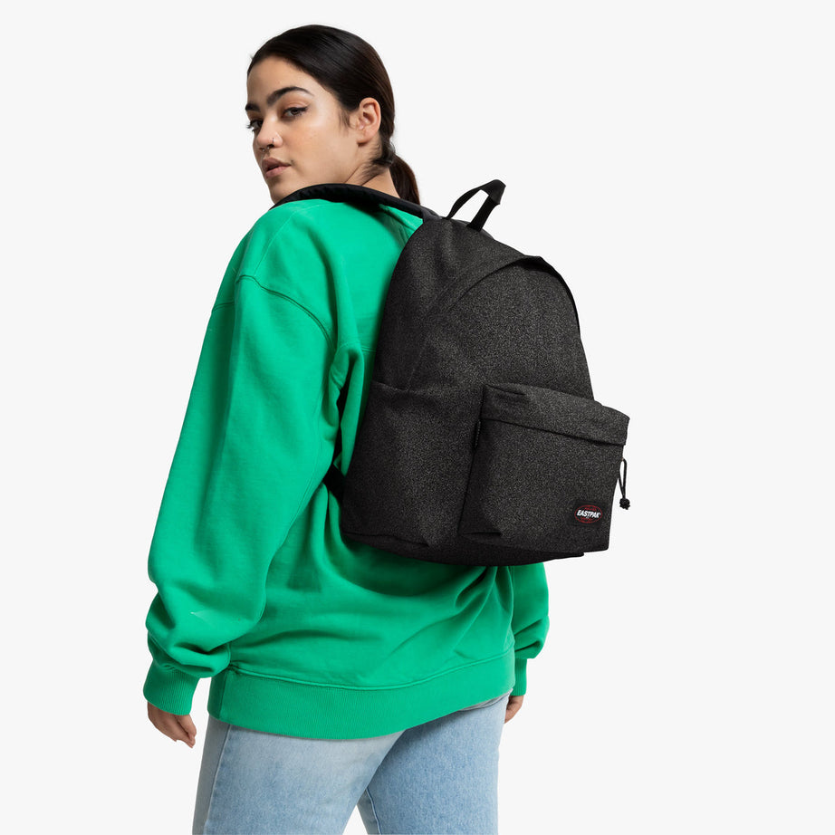 Mochila Eastpak Padded Spark com Glitter Preta