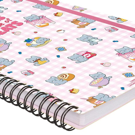 Caderno A4 em Espiral Pautado com Folha de Autocolantes Gato Legami