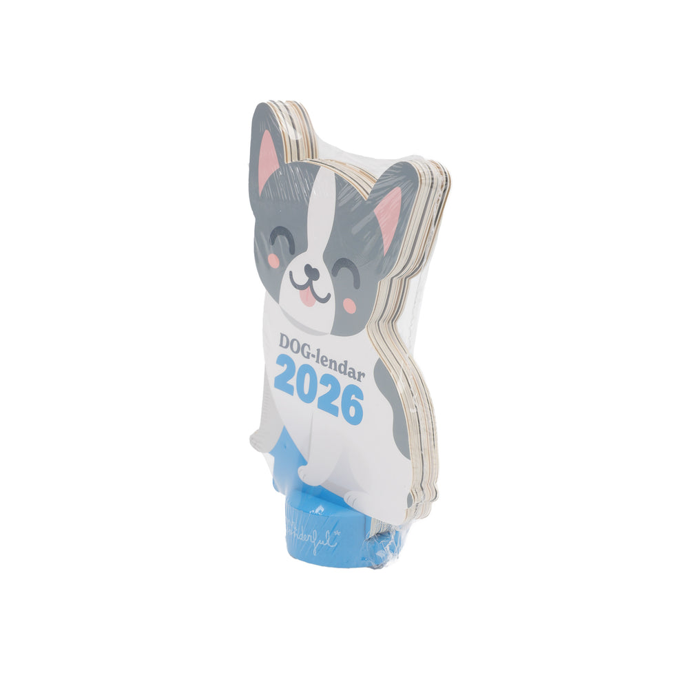 Calendário de Secretária Mr.Wonderful 2026 com base - Bulldog