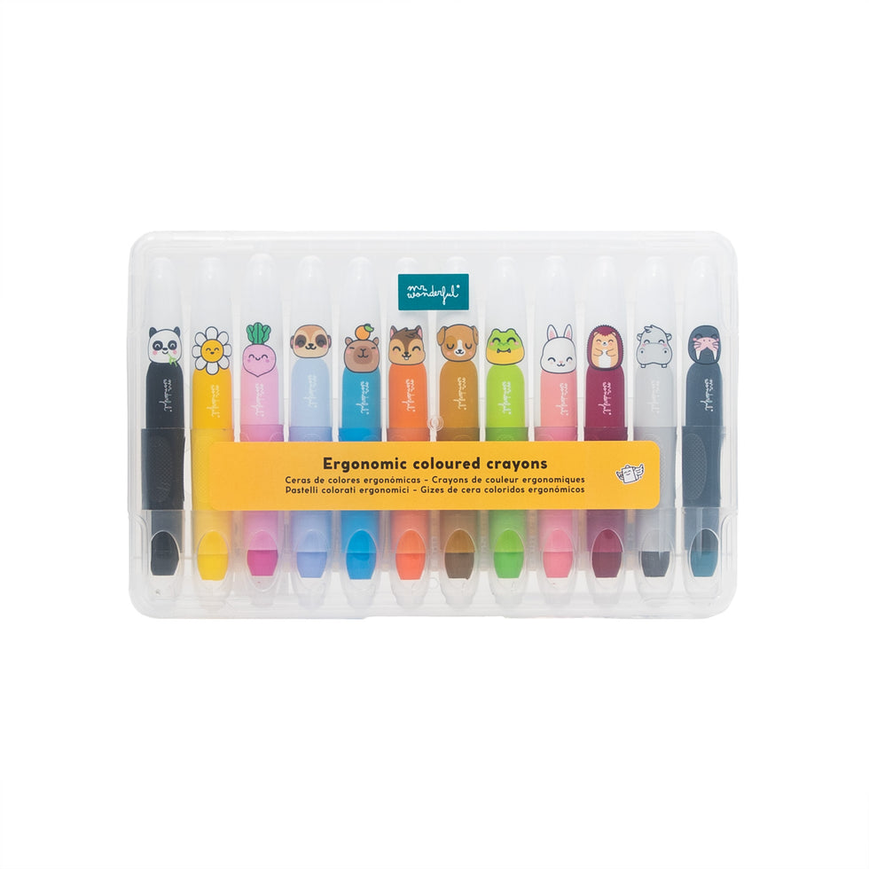 Conjunto 12 Lápis de Cera Ergonómicos Mr.Wonderful