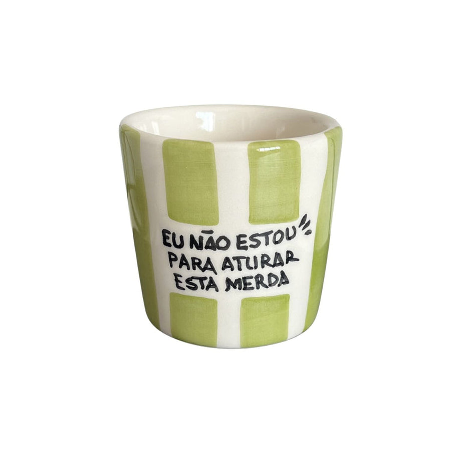 Copo Café "Eu Não Estou Para Aturar Esta Merda" e Marcador de Livros Listrados