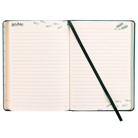 Caderno Premium A5 Pautado com Folhas Ilustradas e  Autocolantes Harry Potter