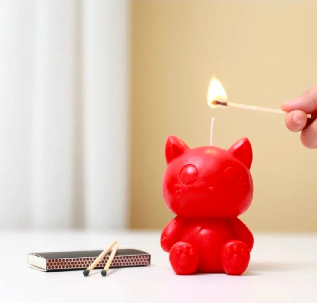 Vela Gato Vermelho 3D Aroma Baunilha Itotal