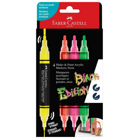 Conjunto 4 Marcadores Acrílicos Black Edition Faber-Castell