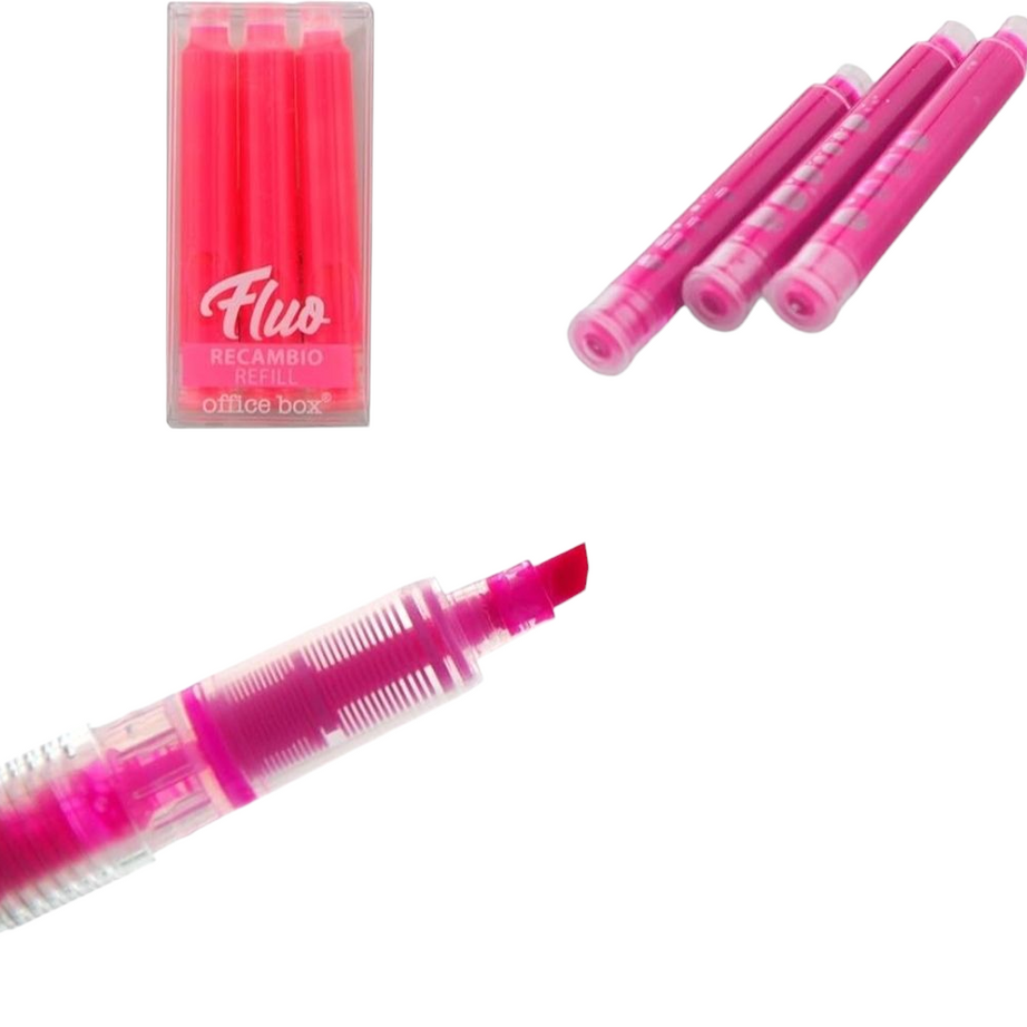 Sublinhador Recarregável Rosa Office Box