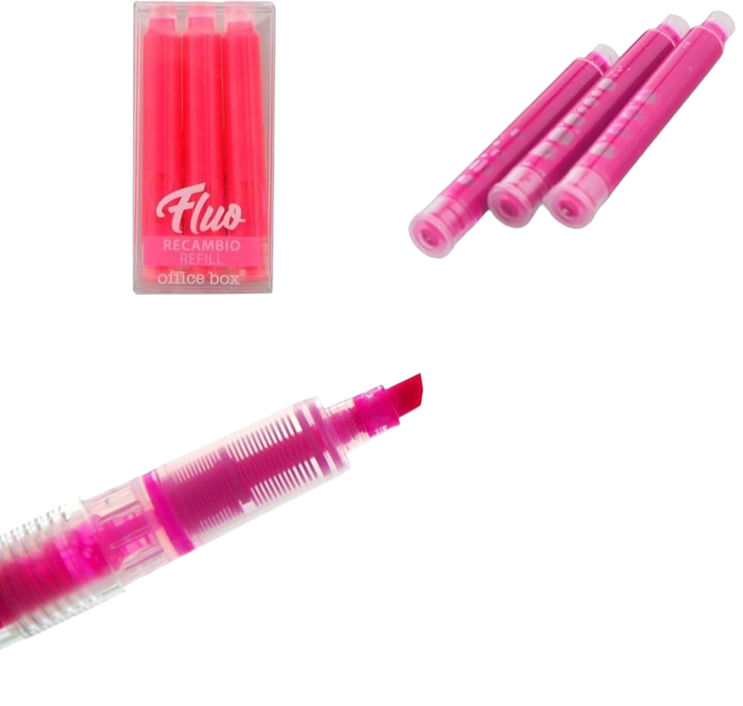 Sublinhador Recarregável Rosa Office Box