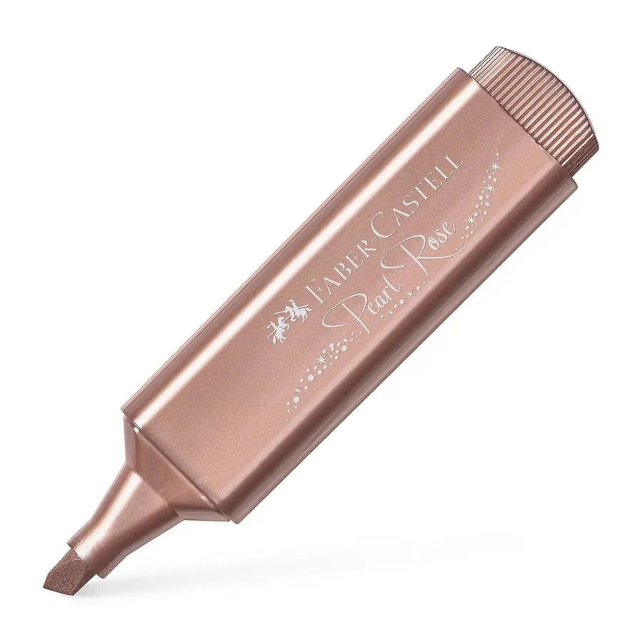 Sublinhador Metálico com Glitter Rosa Pérola Faber-Castell