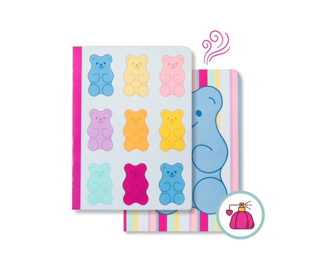 Caderno A5 Quadriculado Perfumado a "Ursinhos Goma" Capa Ursinho Grande Ancor Sweet Candy
